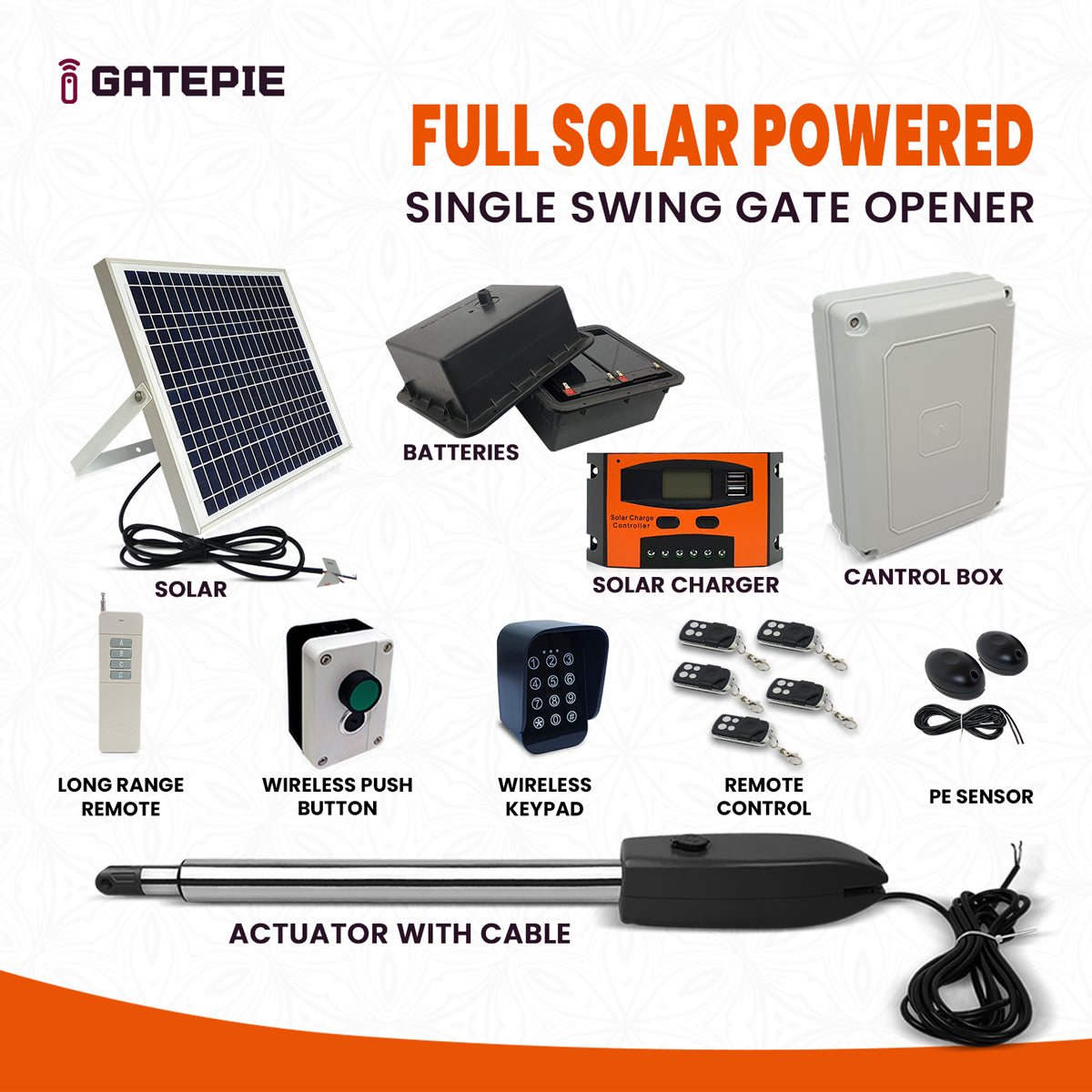 gatomate solar single swing gate opener