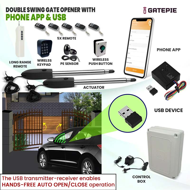 gatomate electric double swing gate opener