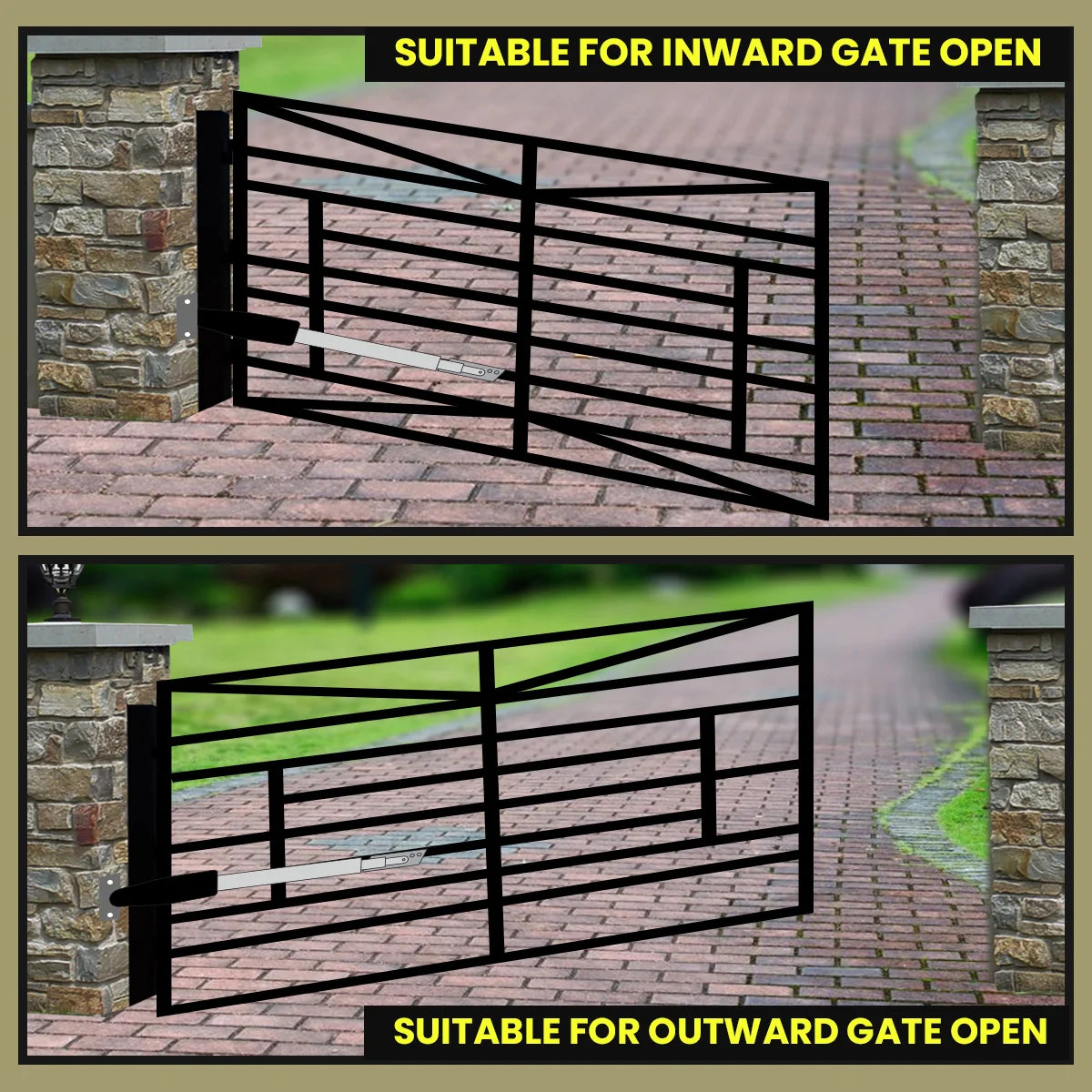 Full Solar Powered, Automatic, Single Swing, Gate Opener Kit, with USB Receiver , gatomate