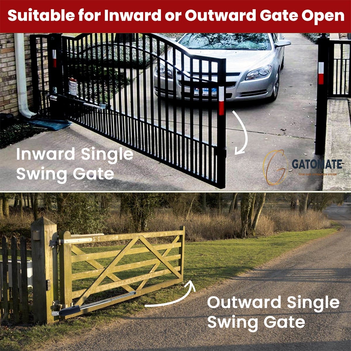 Single Swing Automatic Electric Gate Openers with USB Device