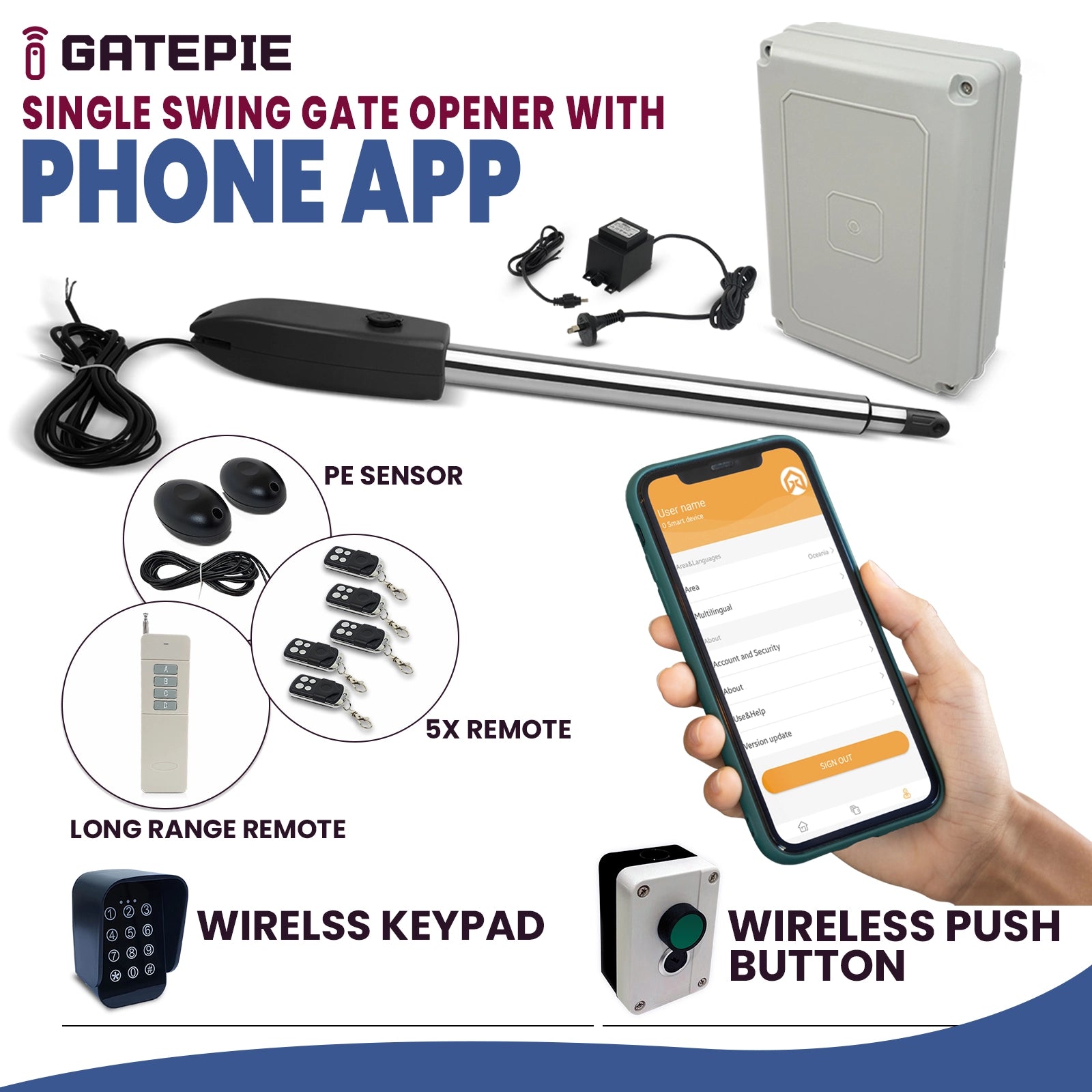 gatomate single swing electric gate opener