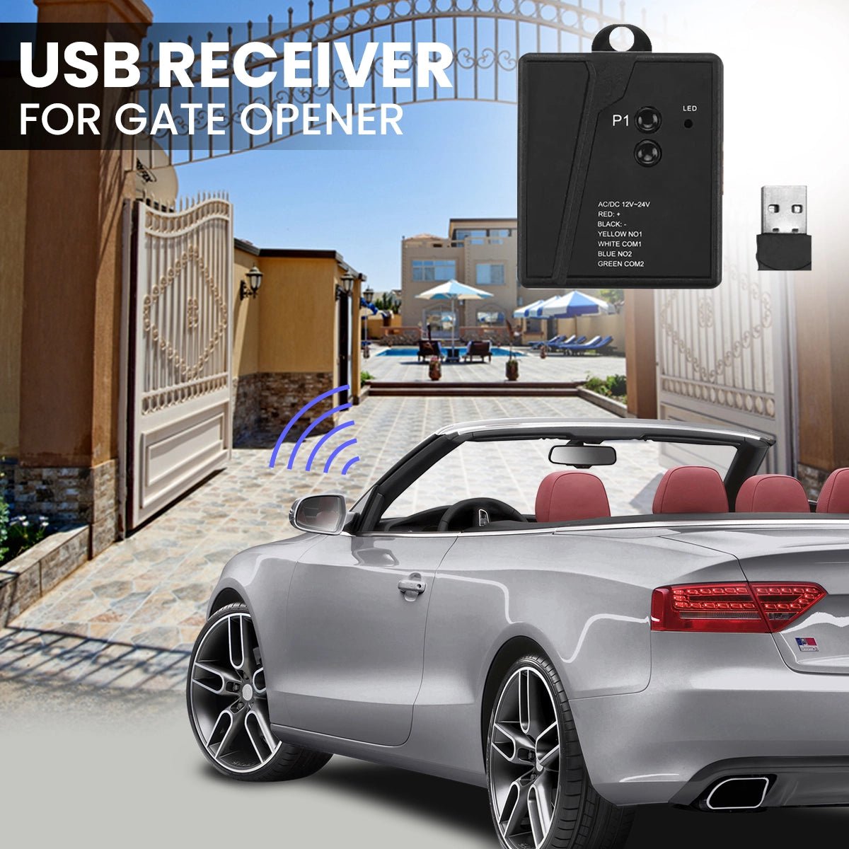 Auto Gate Receiver Gatomate: Auto Car Opening with Gate Opener USB Receiver