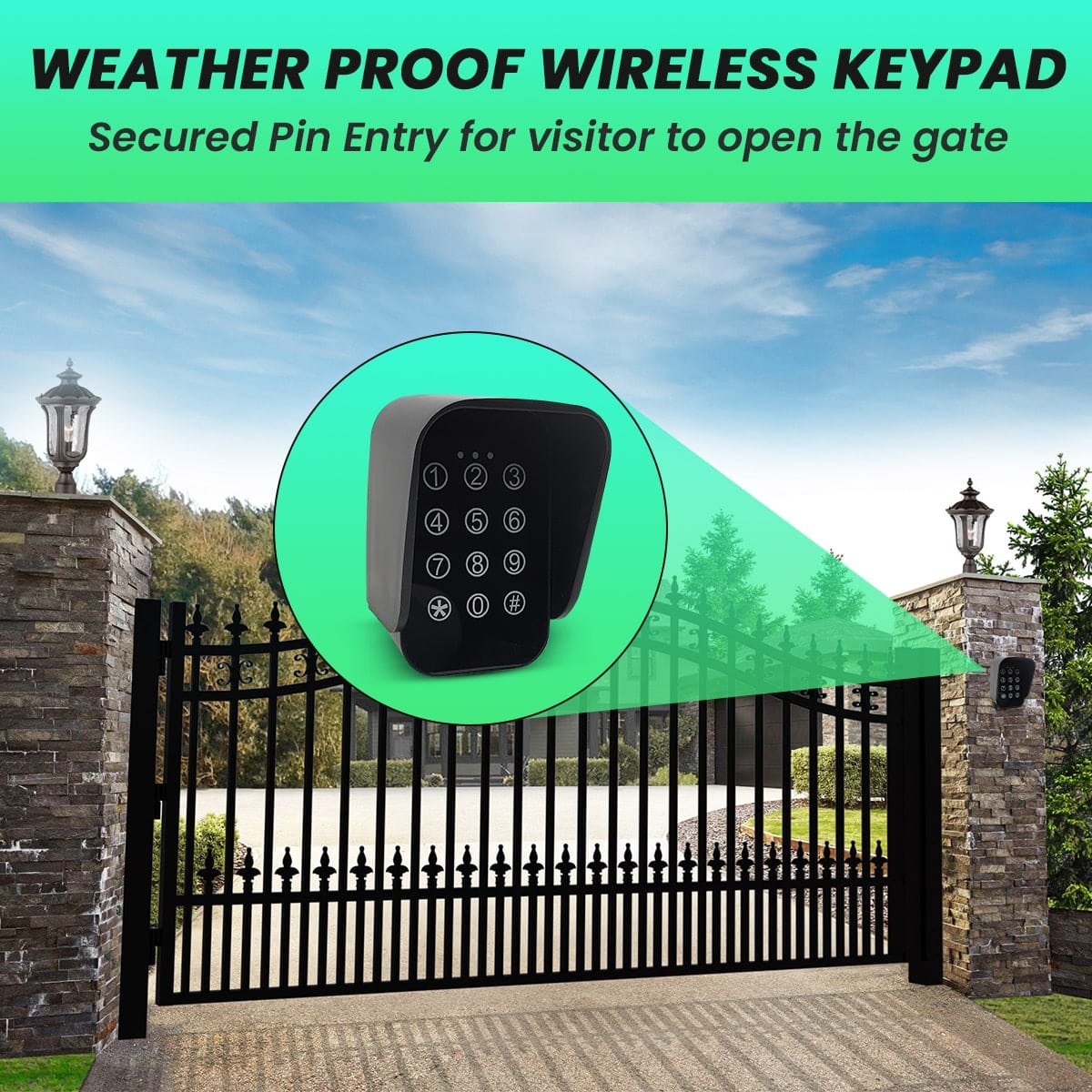 Wireless Keypad, for Mogtol gate opener motor, gatomate