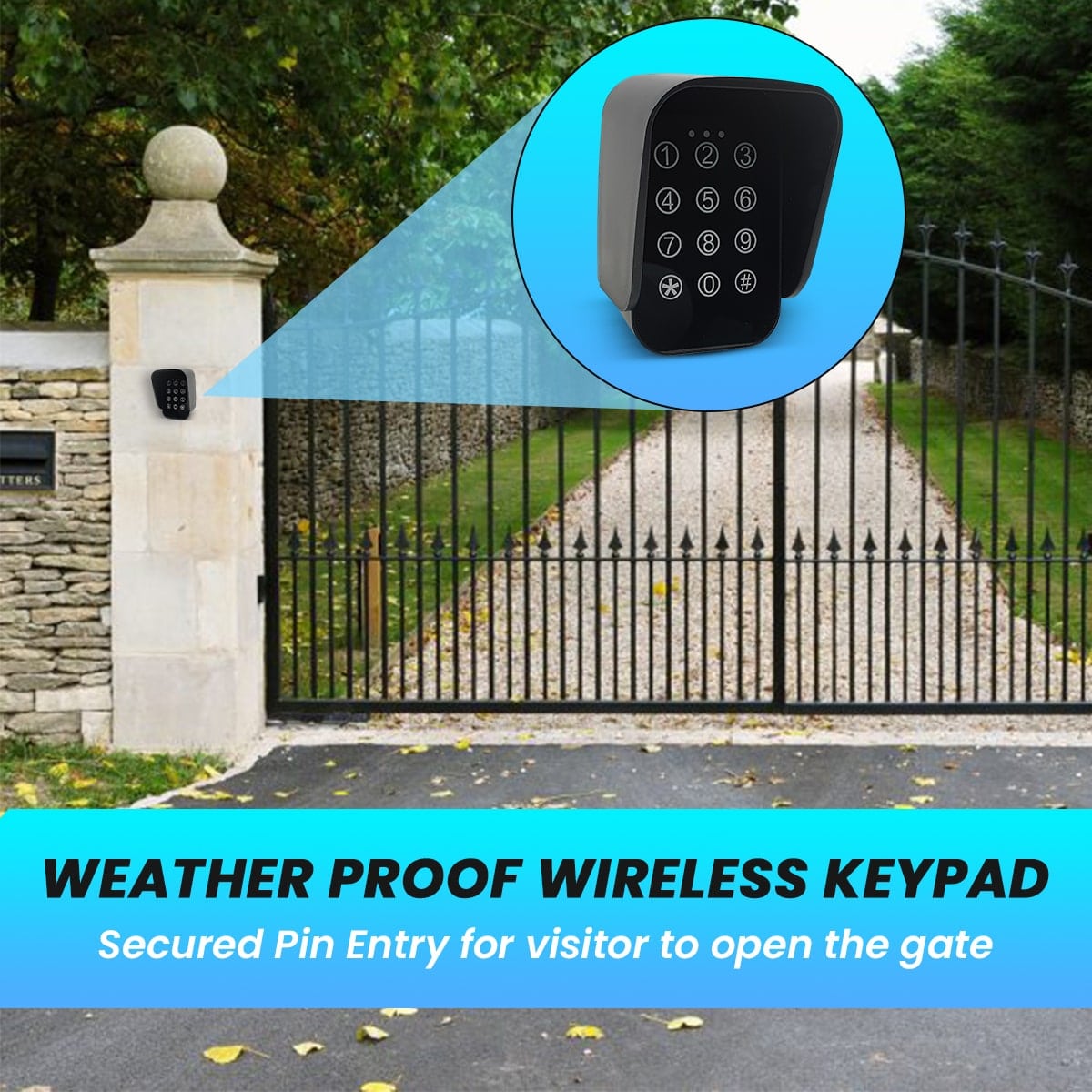 Wireless Keypad, for Mogtol gate opener motor, gatomate